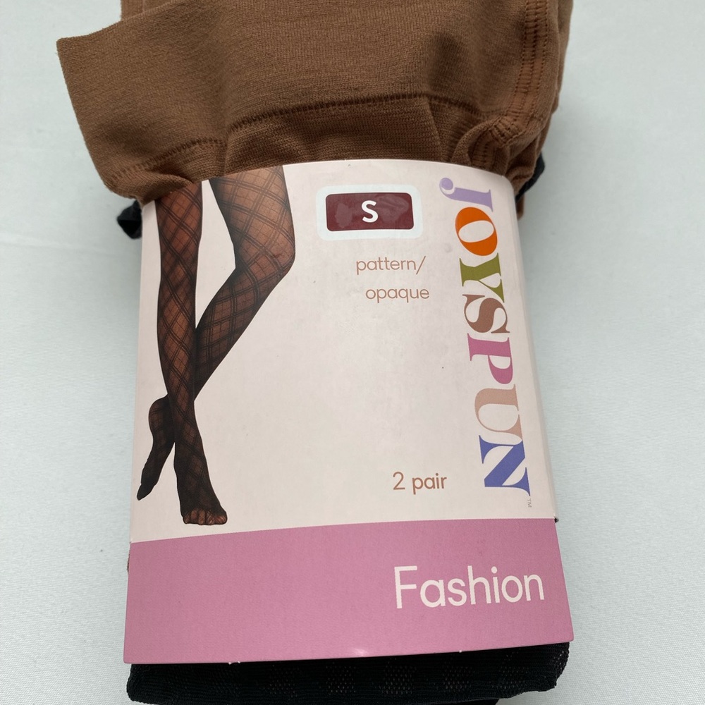 Joyspun Fashion Tights 2pk. Opaque/Houndstooth. SIZE SMALL. NWT - Picture 4 of 8